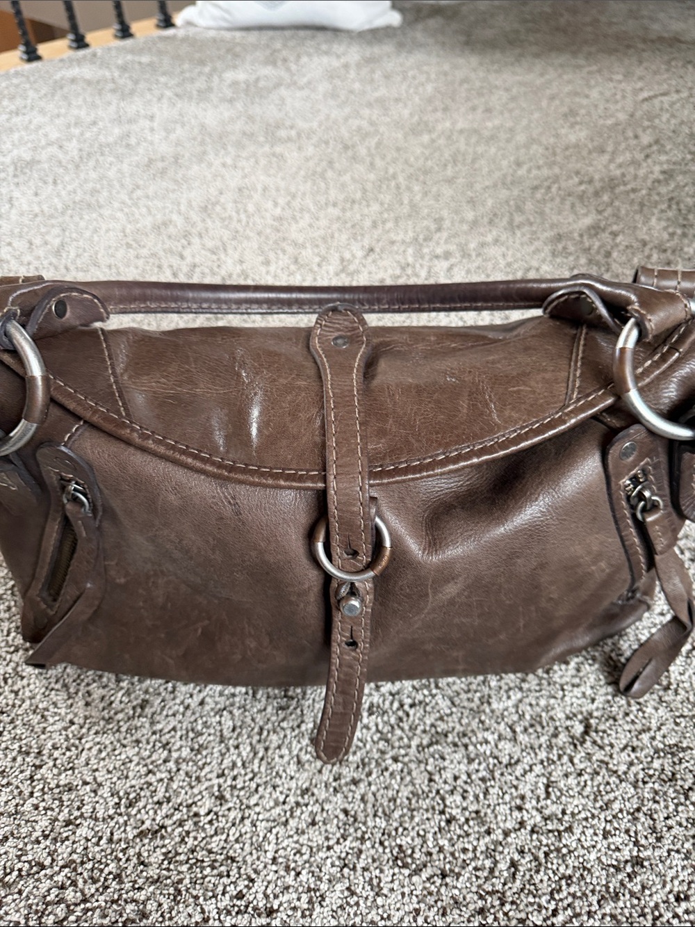 Ruehl No. 925 Brown Leather Shoulder Bag - Classic Women's Handbag vintage